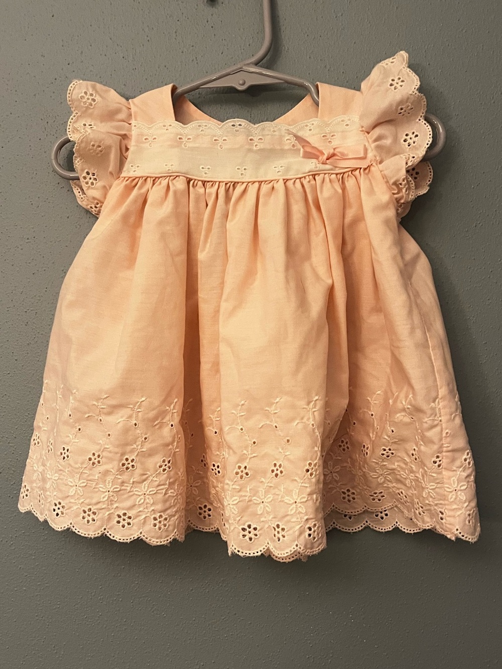Vintage Peaches & Cream Eyelet Dress